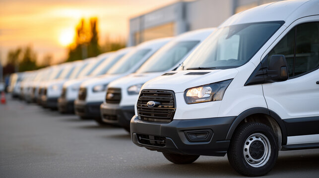Fleet of commercial vehicles freshly detailed